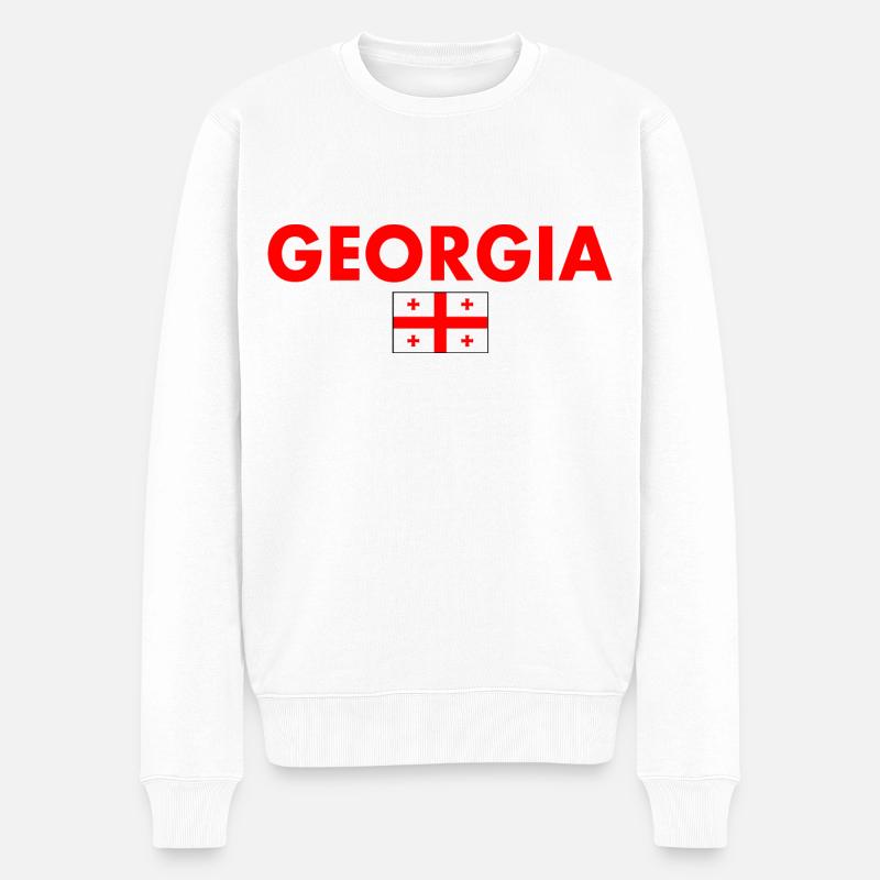 Georgia - Männer Premium Bio Pullover - Weiß