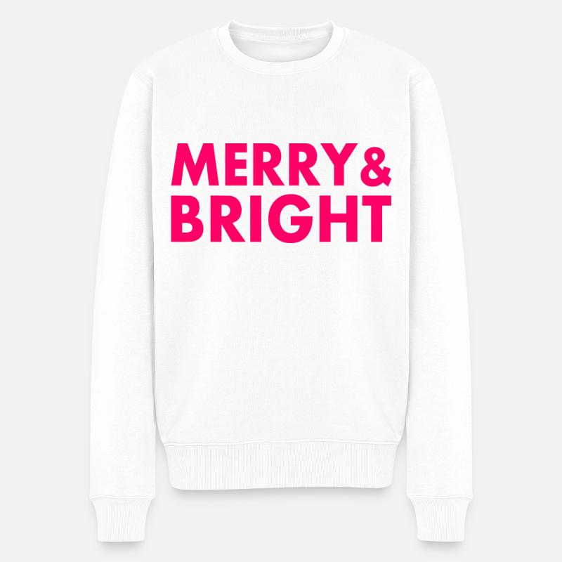 Merry and bright - Männer Premium Bio Pullover - Weiß