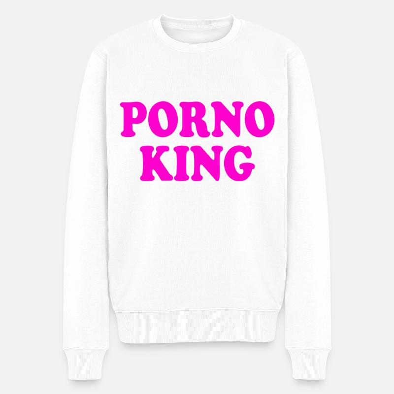 Porno king - Pull Premium bio Homme - blanc