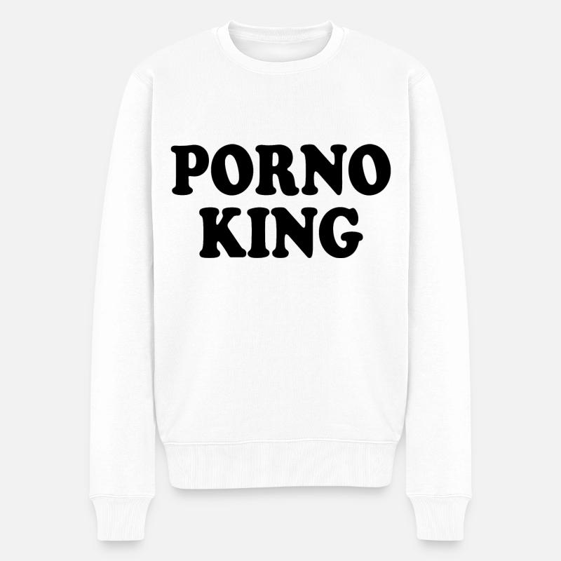 Porno king - Pull Premium bio Homme - blanc