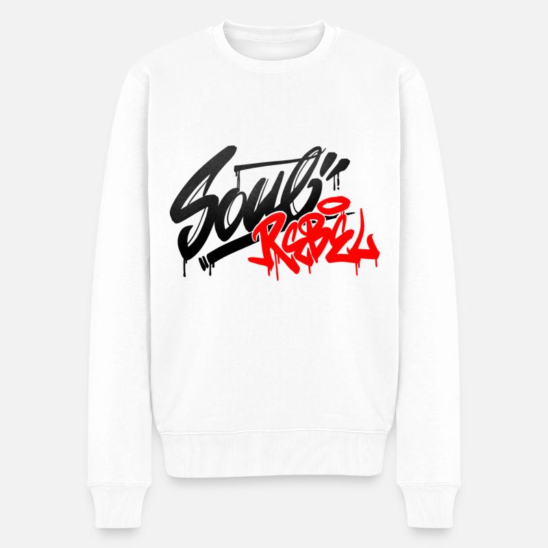 Soul Rebel <- - Männer Premium Bio Pullover - Weiß