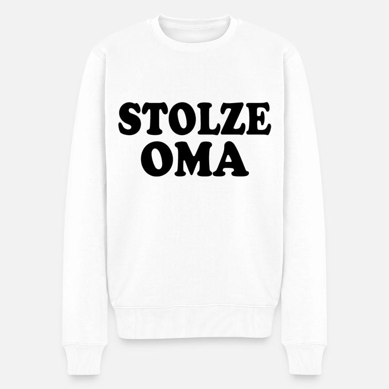 Stolze oma - Männer Premium Bio Pullover - Weiß