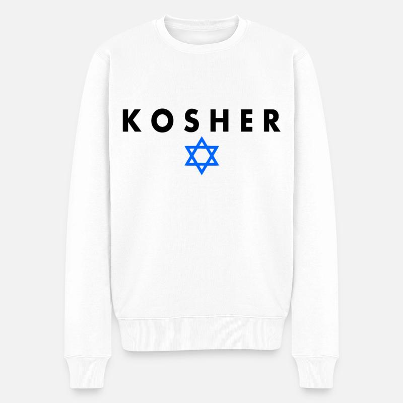 Kosher - Männer Premium Bio Pullover - Weiß