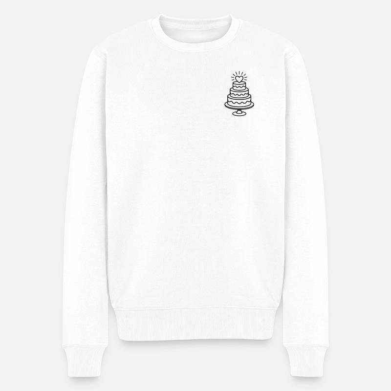 Hochzeit - Hochzeitstorte - Männer Premium Bio Pullover - Weiß
