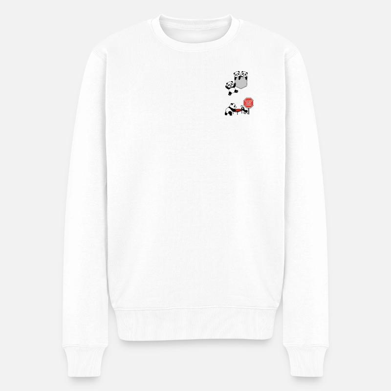 Pandas in Aktion Solidaritätsameise - Männer Premium Bio Pullover - Weiß