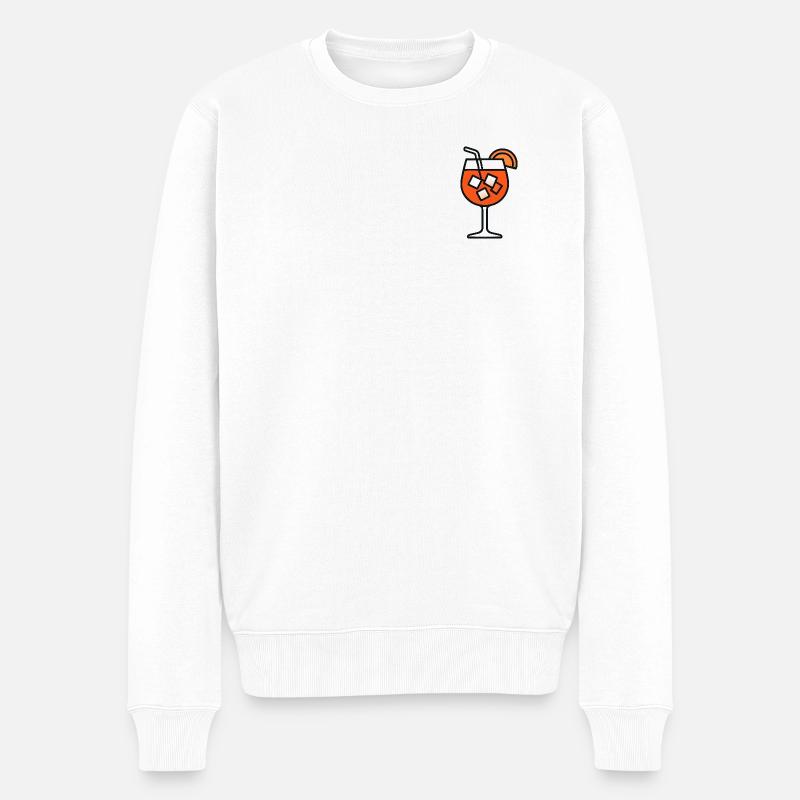 Spritz Glas Party Geschenkidee - Männer Premium Bio Pullover - Weiß
