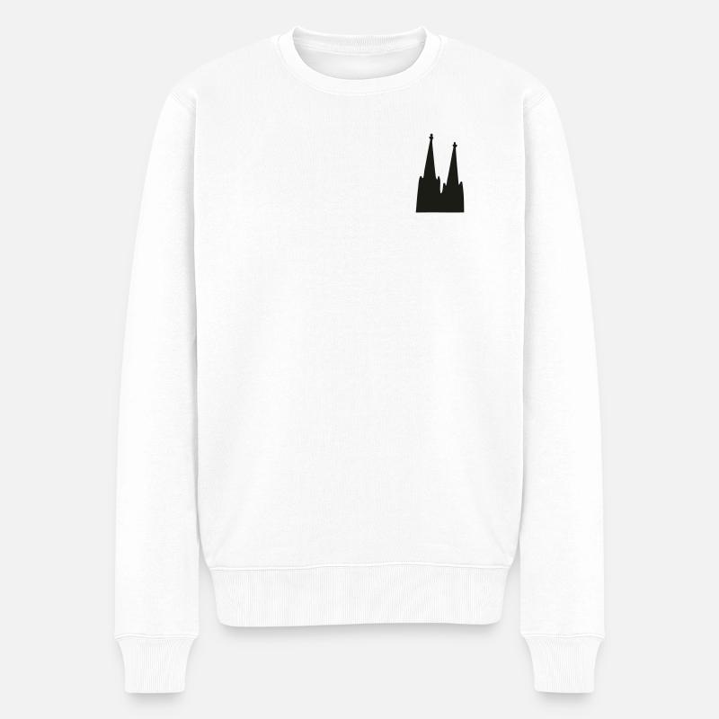 Köln Kölner Dom - Männer Premium Bio Pullover - Weiß