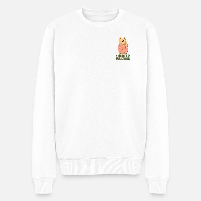 Sweater Weather - Männer Premium Bio Pullover - Weiß