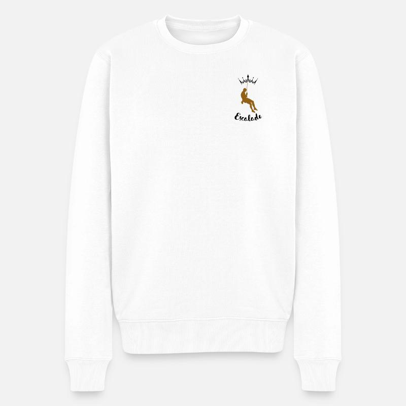  Grimpeur suspendu - Pull Premium bio Homme - blanc