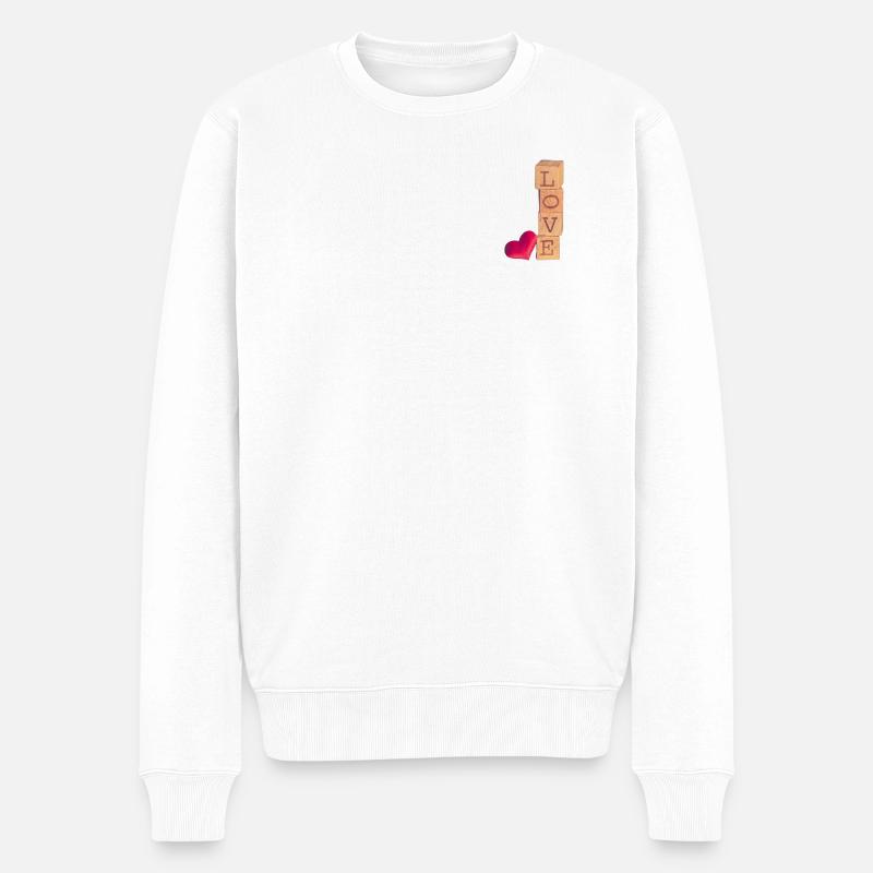 Love Saint Valentin - Pull Premium bio Homme - blanc