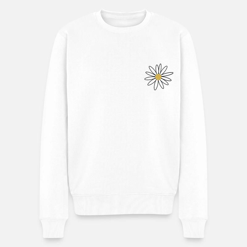 Blumenfeld - Männer Premium Bio Pullover - Weiß