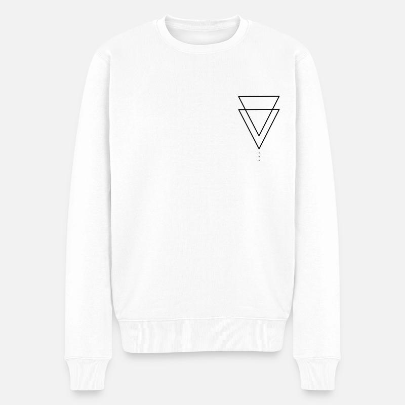Montagnes de conception de triangle - Pull Premium bio Homme - blanc