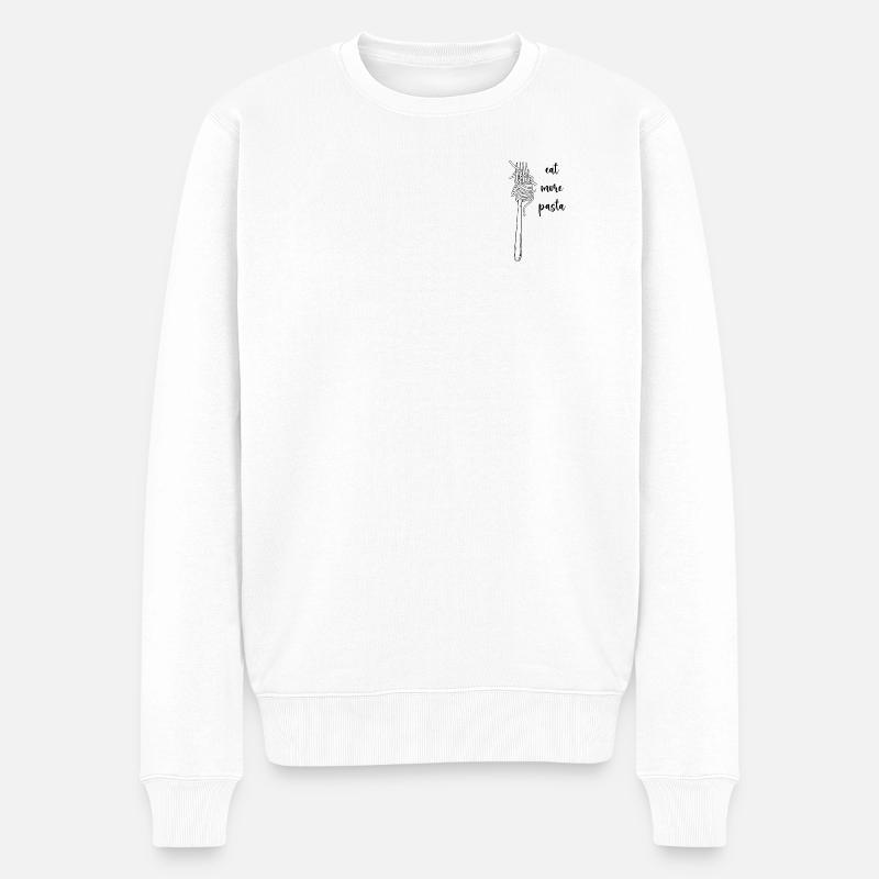eat more pasta - Männer Premium Bio Pullover - Weiß