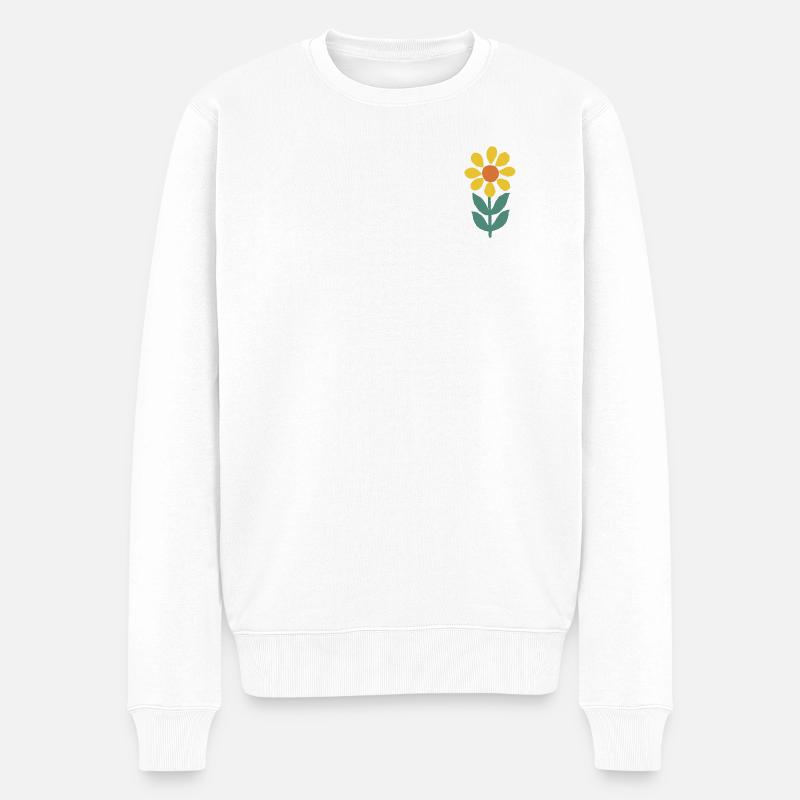 Die Blumen - Männer Premium Bio Pullover - Weiß