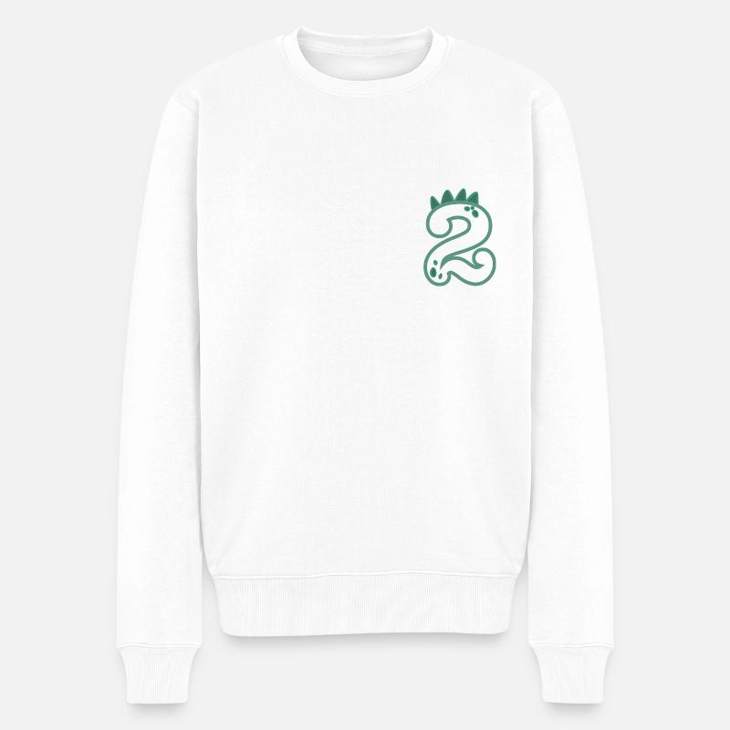 Zahl 2 - Männer Premium Bio Pullover - Weiß