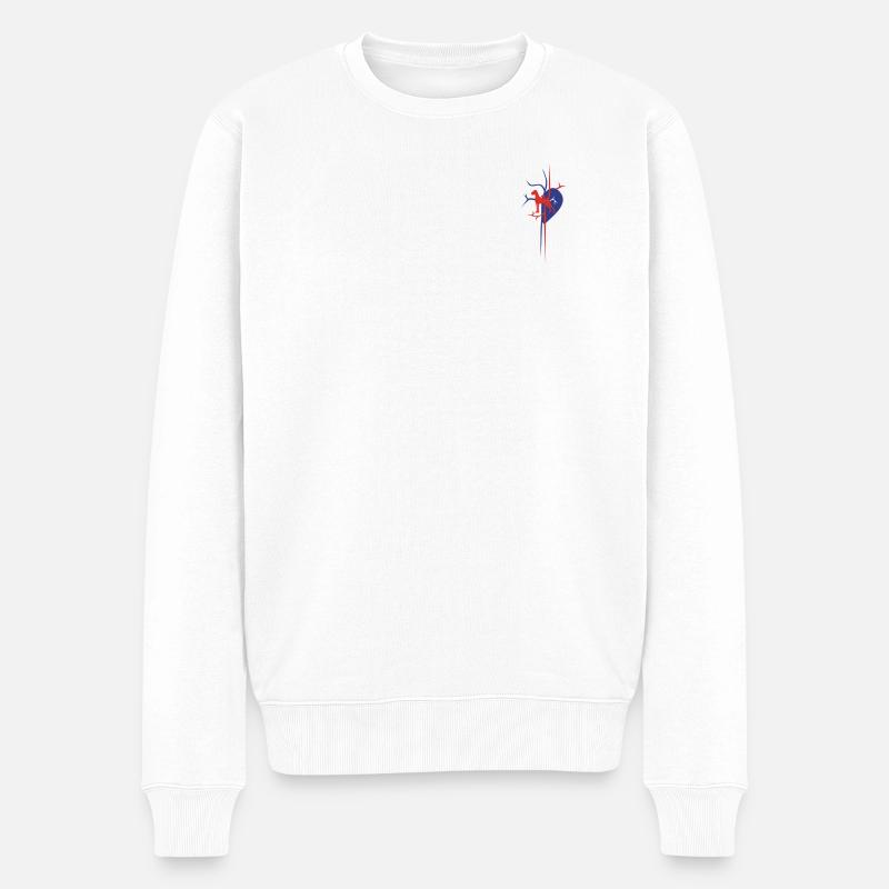 Dogge im Herzen - Männer Premium Bio Pullover - Weiß