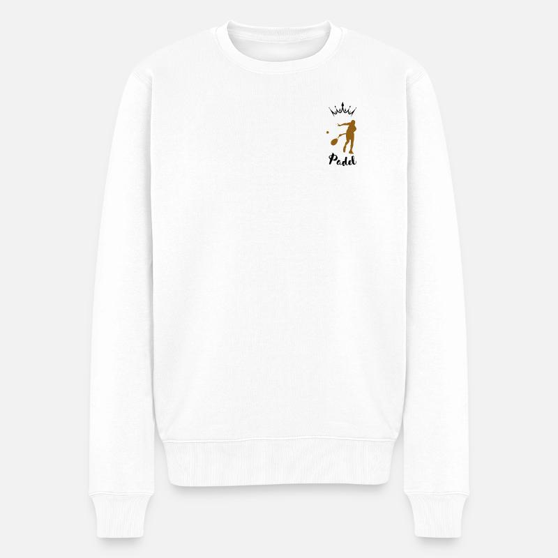 Padel-Silhouette - Männer Premium Bio Pullover - Weiß