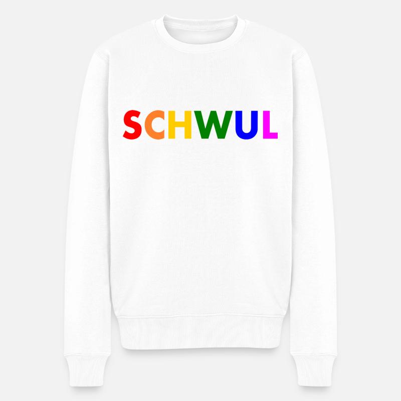Schwul - Männer Premium Bio Pullover - Weiß