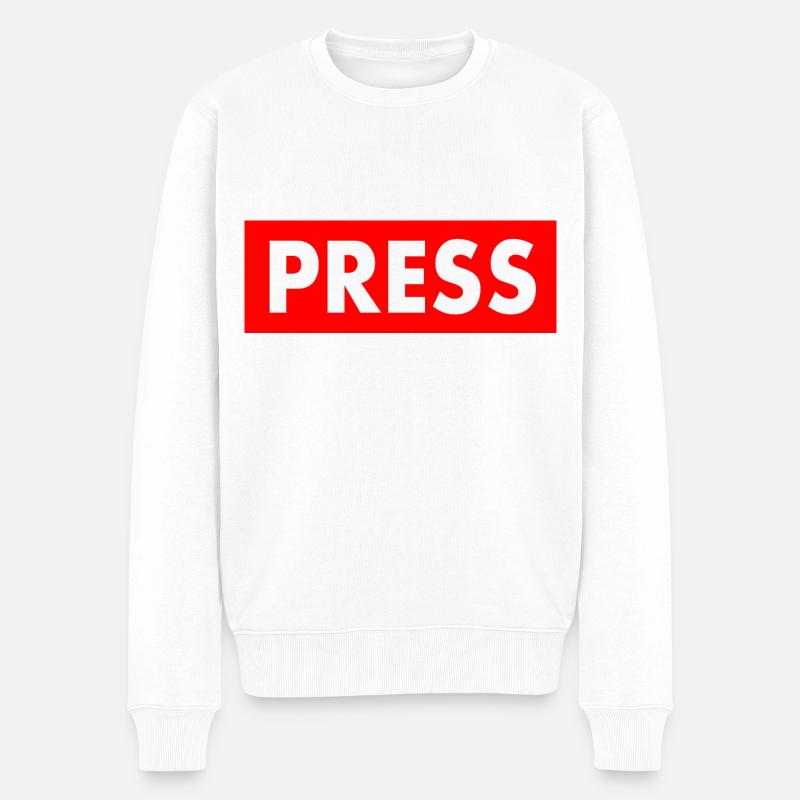 Press - Männer Premium Bio Pullover - Weiß