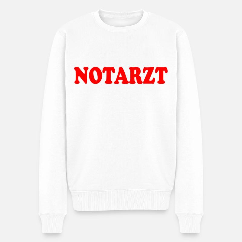 Notarzt - Männer Premium Bio Pullover - Weiß