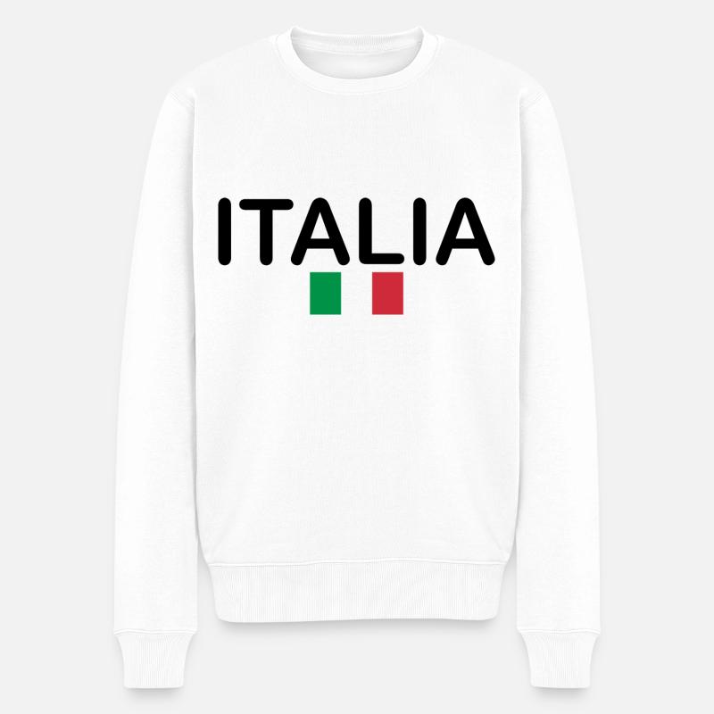 Italien - Männer Premium Bio Pullover - Weiß
