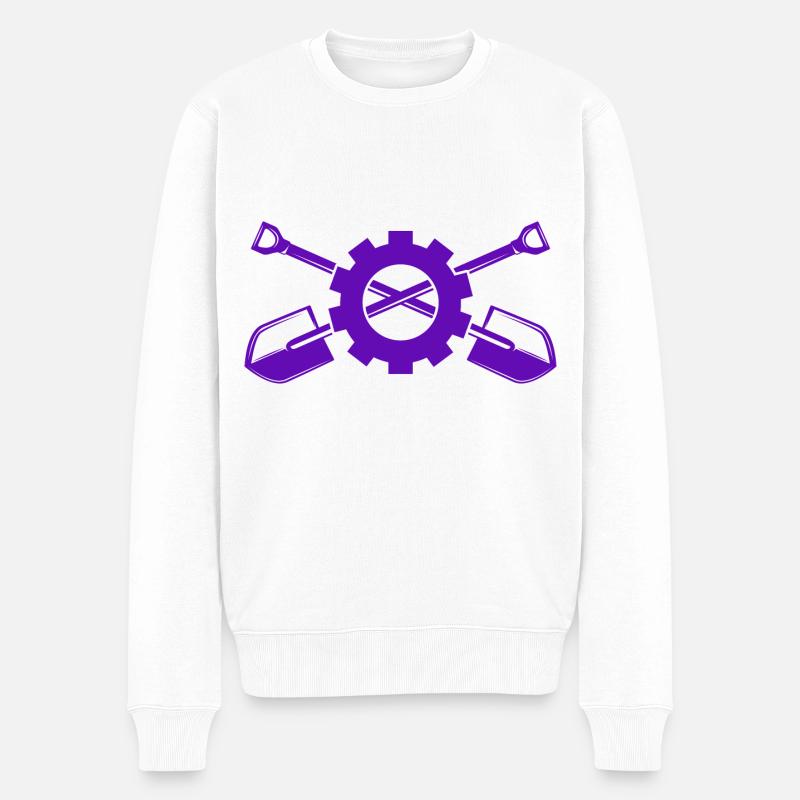 Excavatrice - Seau - Pull Premium bio Homme - blanc