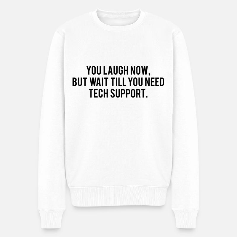 Need Tech Support - Men's Premium Organic Jumper - white