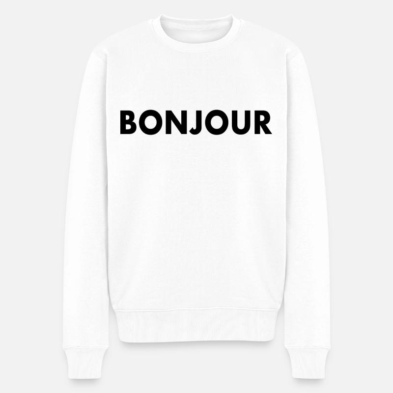 Bonjour - Männer Premium Bio Pullover - Weiß