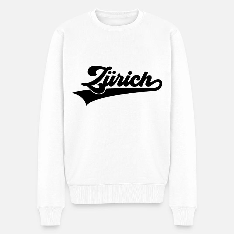 ZÜRICH SCHWEIZ - Männer Premium Bio Pullover - Weiß