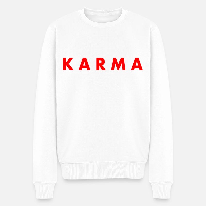 Karma - Männer Premium Bio Pullover - Weiß