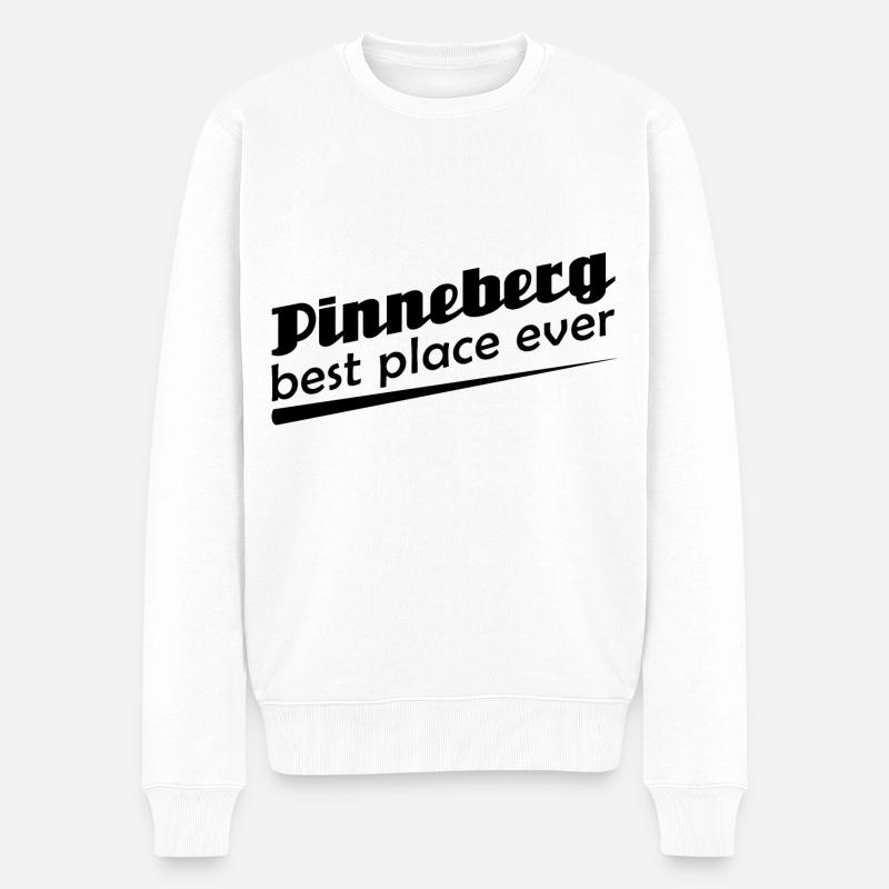 Pinneberg - Stadt best place ever - Männer Premium Bio Pullover - Weiß