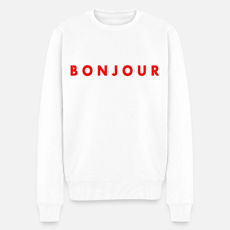 Bonjour - Männer Premium Bio Pullover - Weiß