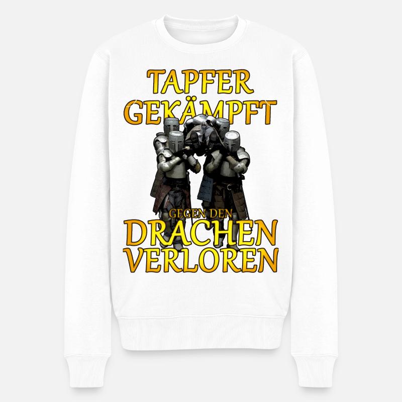 tapfer gekaempt JGA - Männer Premium Bio Pullover - Weiß