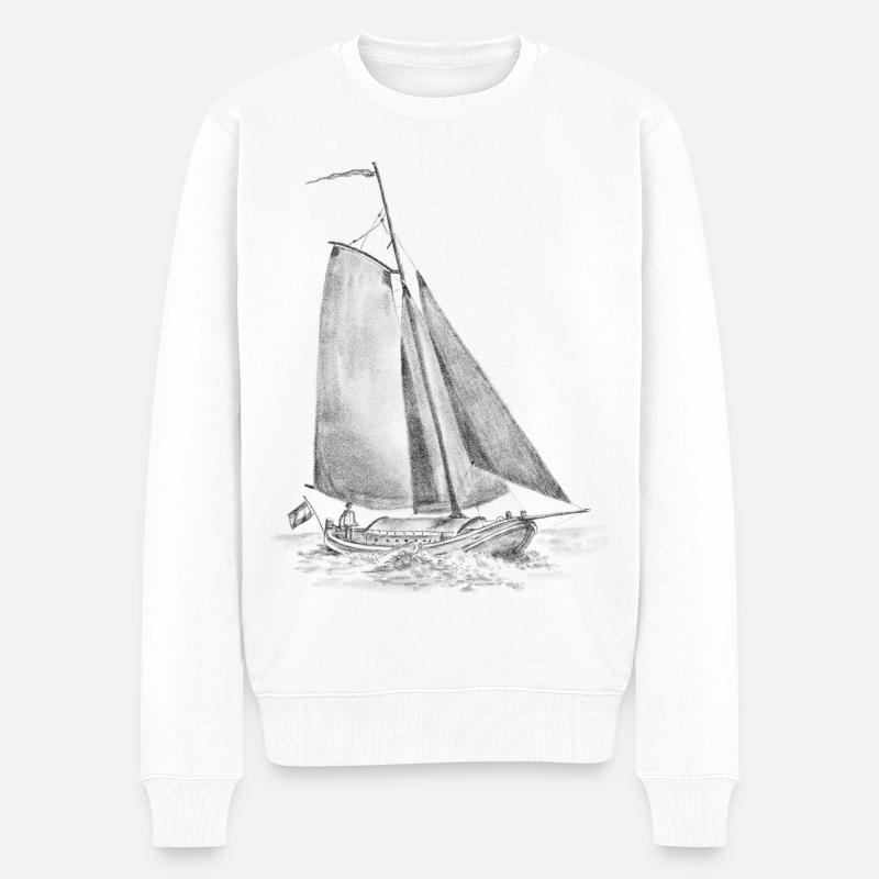 Lemsteraake auf Kurs - Männer Premium Bio Pullover - Weiß