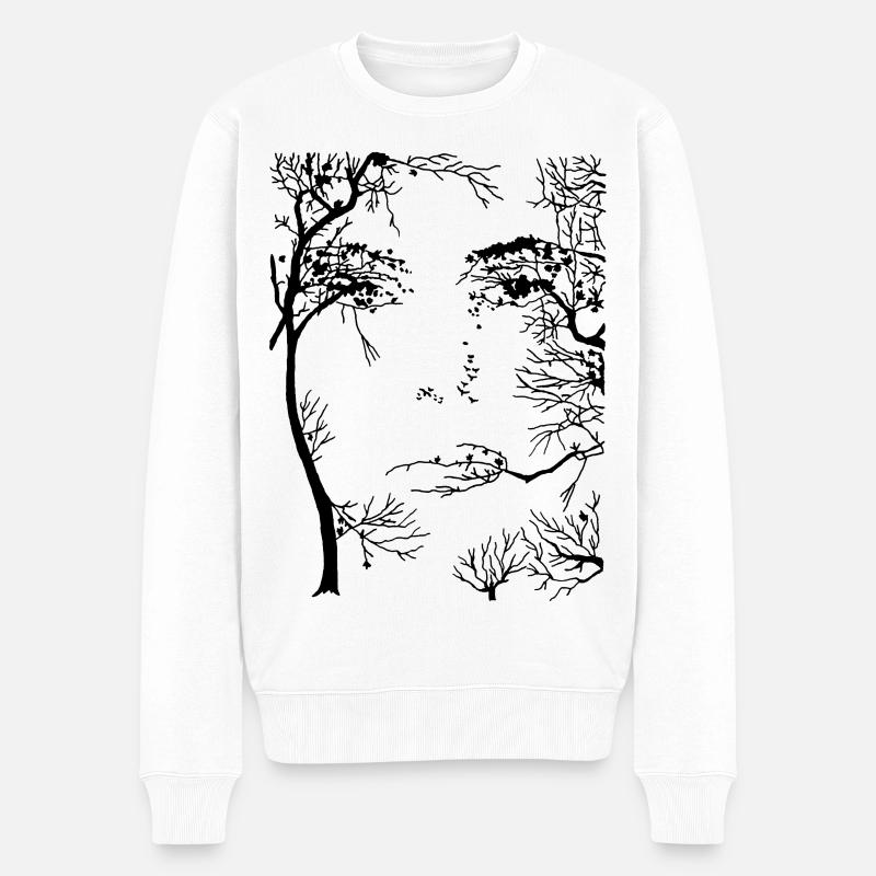 Visage de la forêt (noir) - Pull Premium bio Homme - blanc