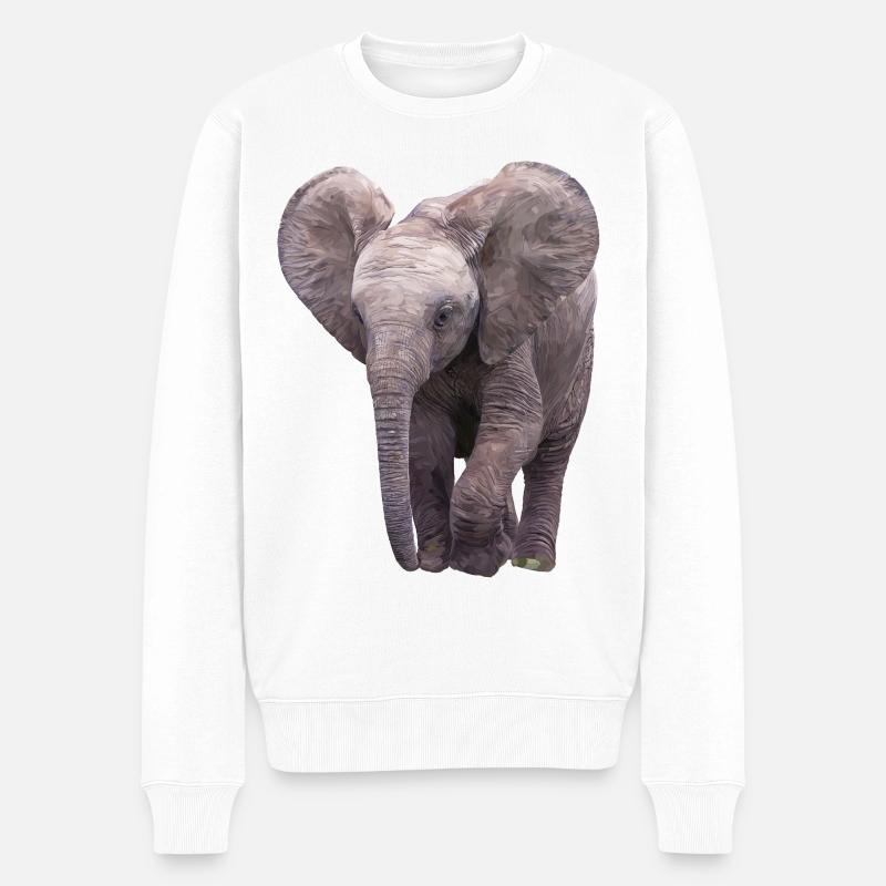 Elefäntchen - Männer Premium Bio Pullover - Weiß