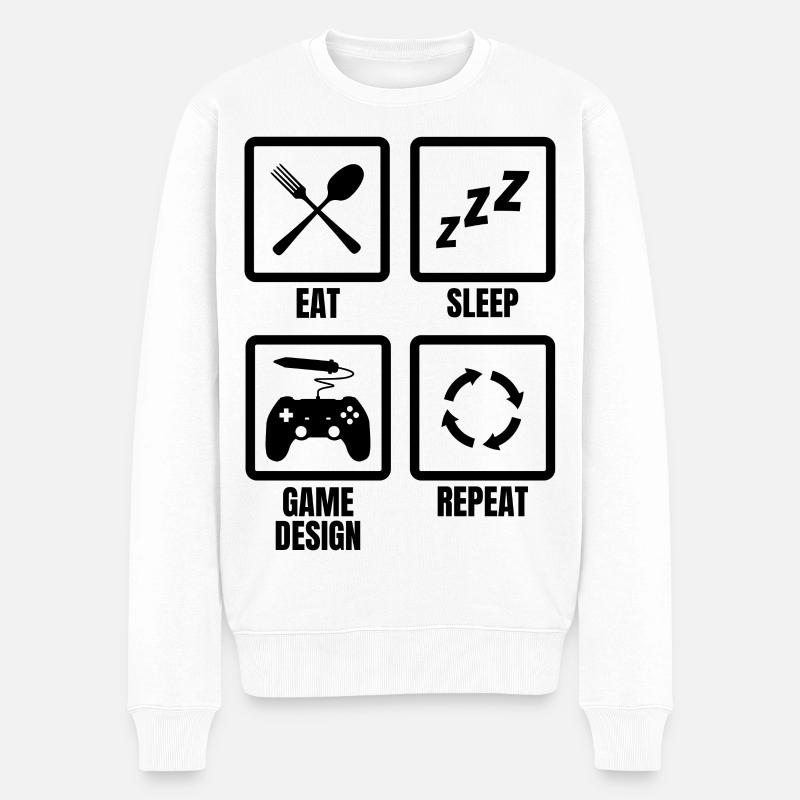 Game Design Routine - Männer Premium Bio Pullover - Weiß