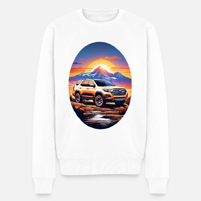 Geländewagen - Männer Premium Bio Pullover - Weiß