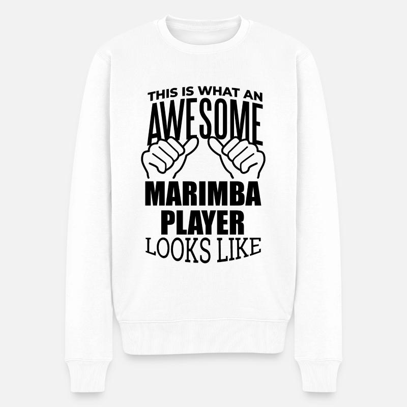 Marimba - Männer Premium Bio Pullover - Weiß