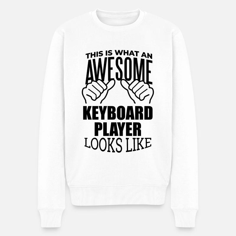 clavier - Pull Premium bio Homme - blanc