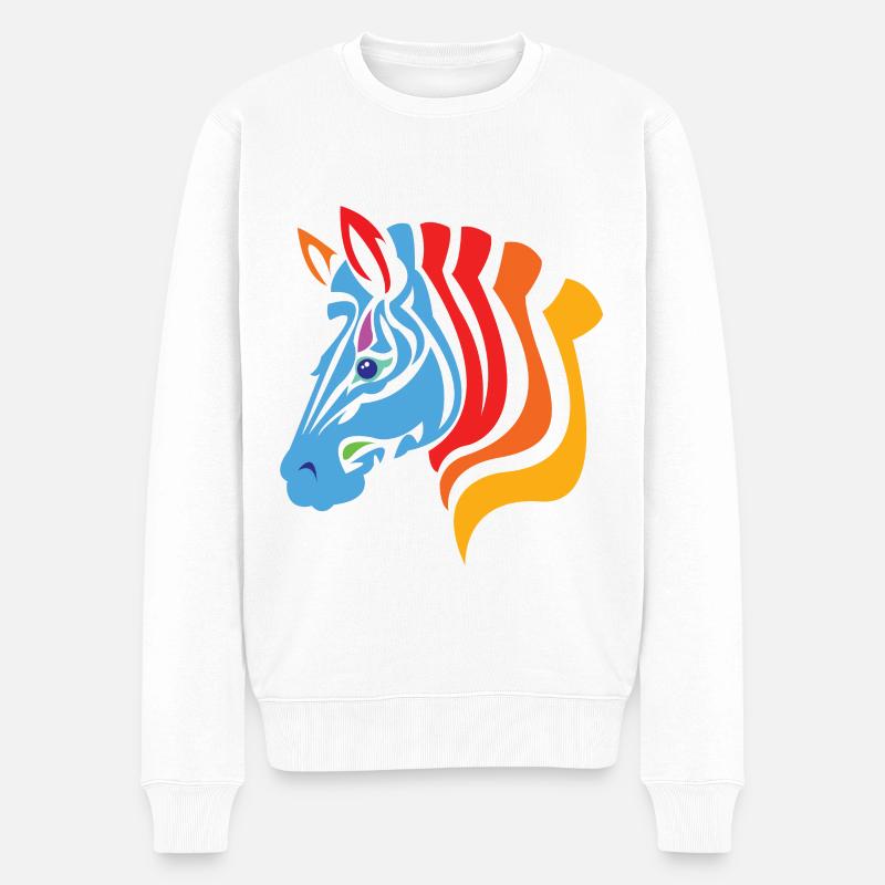 zebra - Männer Premium Bio Pullover - Weiß