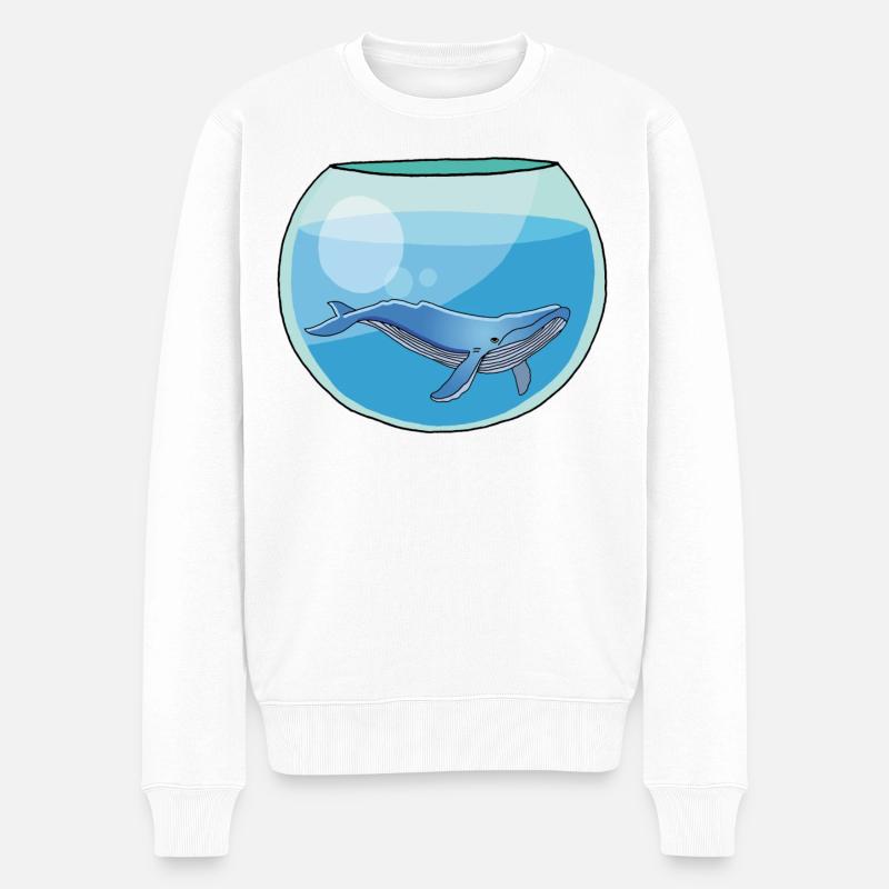 Bocal à baleine - Pull Premium bio Homme - blanc