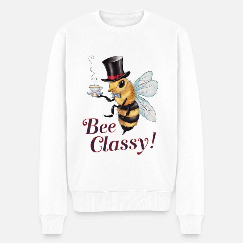 Bee Classy - Männer Premium Bio Pullover - Weiß