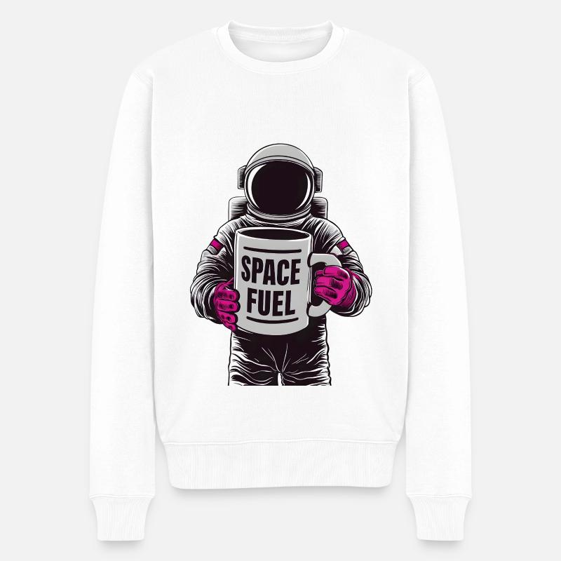 Space Fuel - Männer Premium Bio Pullover - Weiß