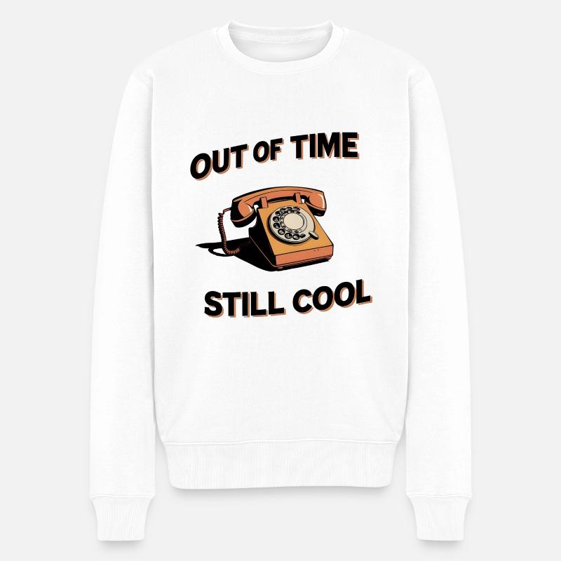 Out of Time, Still Cool - Männer Premium Bio Pullover - Weiß