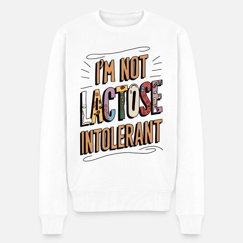 Not Lactose Intolerant - Männer Premium Bio Pullover - Weiß