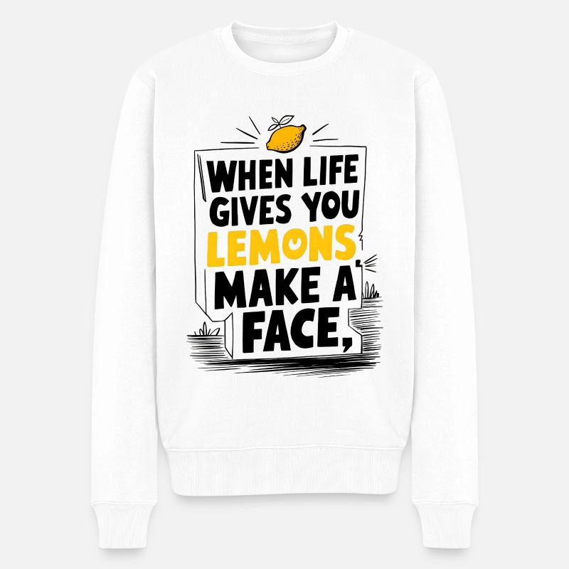Make a Face - Männer Premium Bio Pullover - Weiß