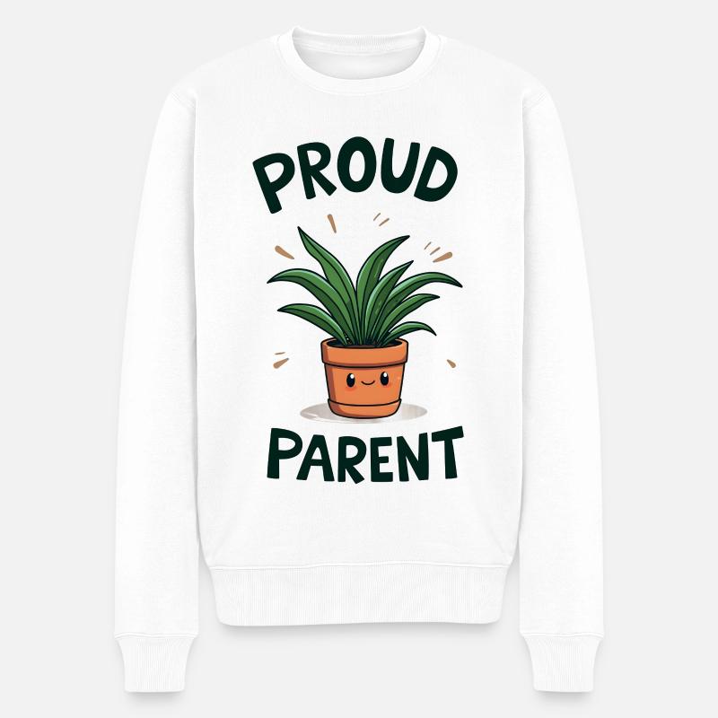 Proud Plant Parent - Männer Premium Bio Pullover - Weiß