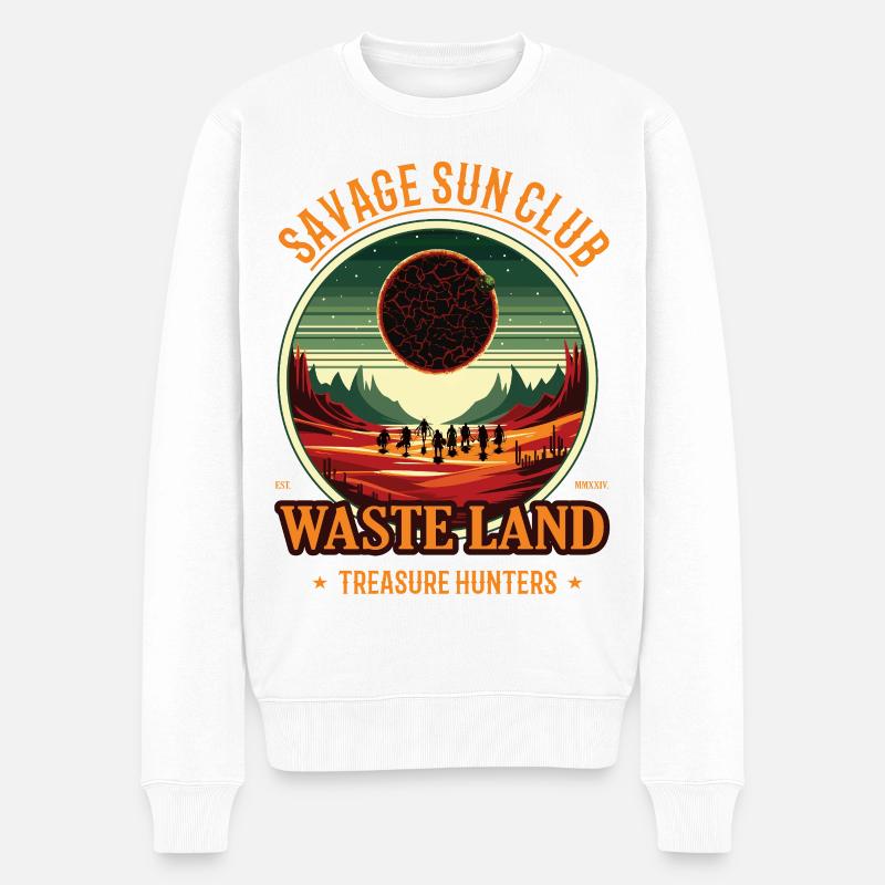 Ödland Schatzjäger Design – Fantasy Abenteuer - Männer Premium Bio Pullover - Weiß