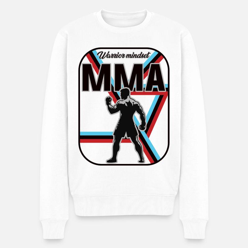 MMA Design – Warrior Mindset - Pull Premium bio Homme - blanc